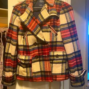 American eagle plaid pea coat. Sz M